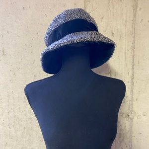 Tweed and velvet hat